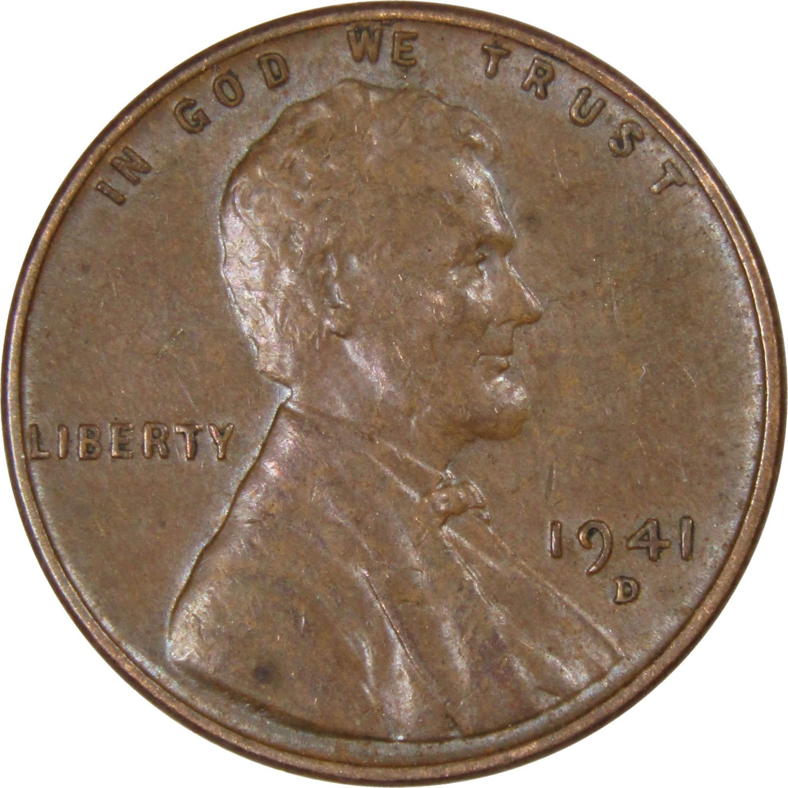 1941 D Lincoln Wheat Cent Circulated Penny 1c Coin Collectible