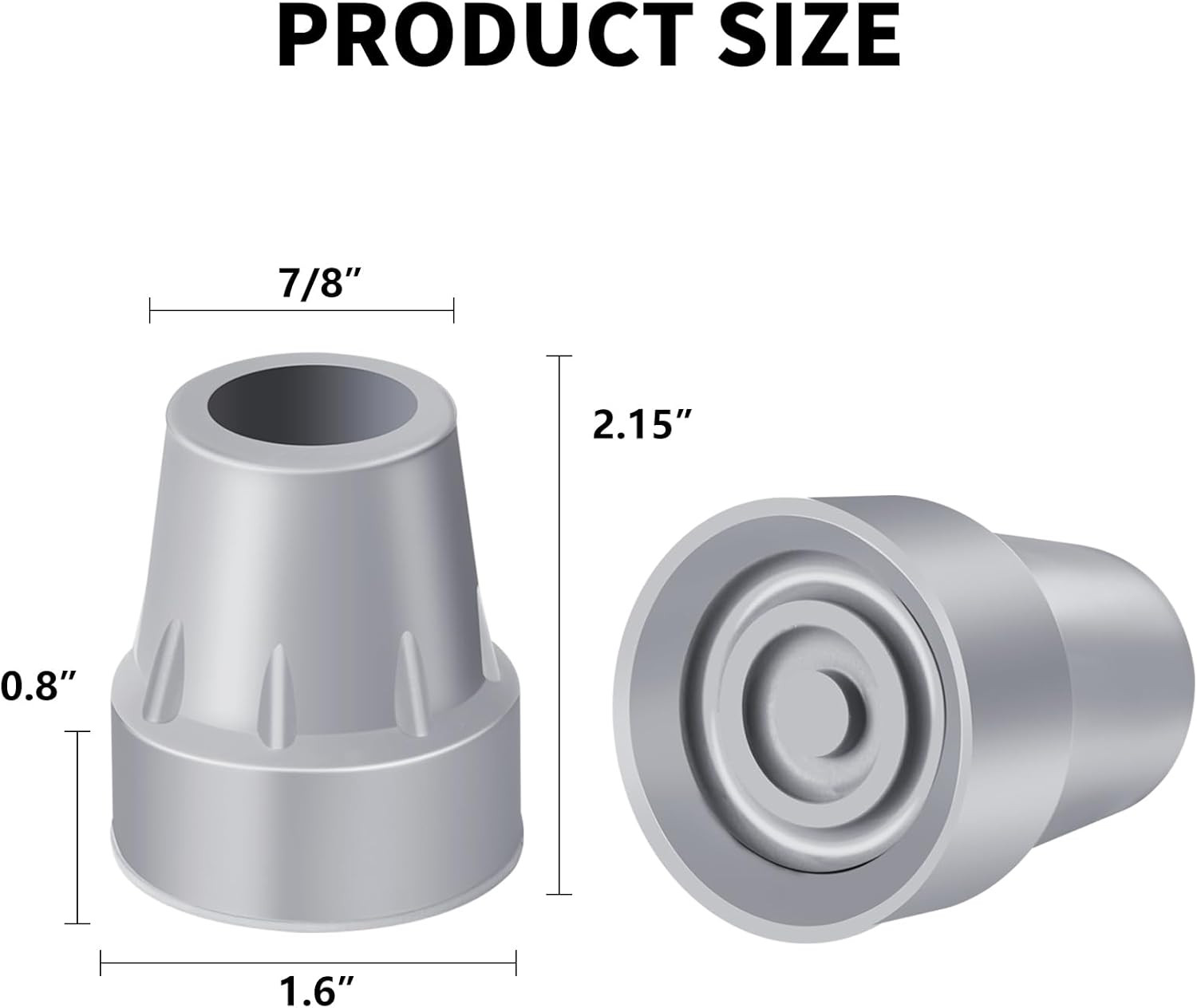 Crutch Tips 7/8 Inch Upgrade Heavy Duty Rubber Crutch Accessories Replacement Ru
