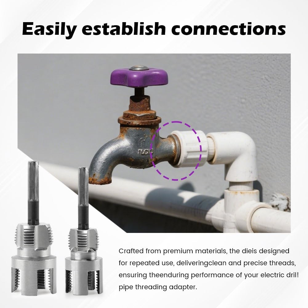Integrated Internal & External Pipe Threading Tool Steel PVC Pipe Threader Kit~