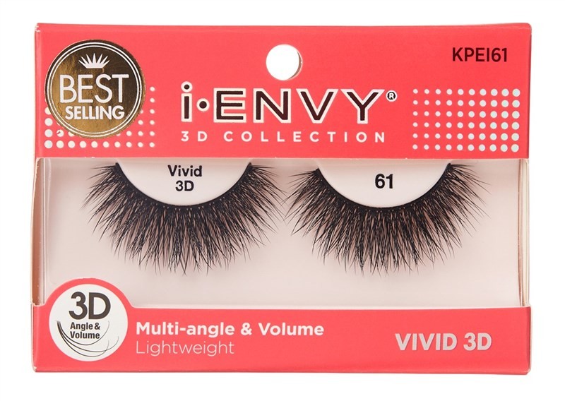 (2 PACK) Kiss I Envy Vivid 3D Lashes #61 Multi-Angle And Volume