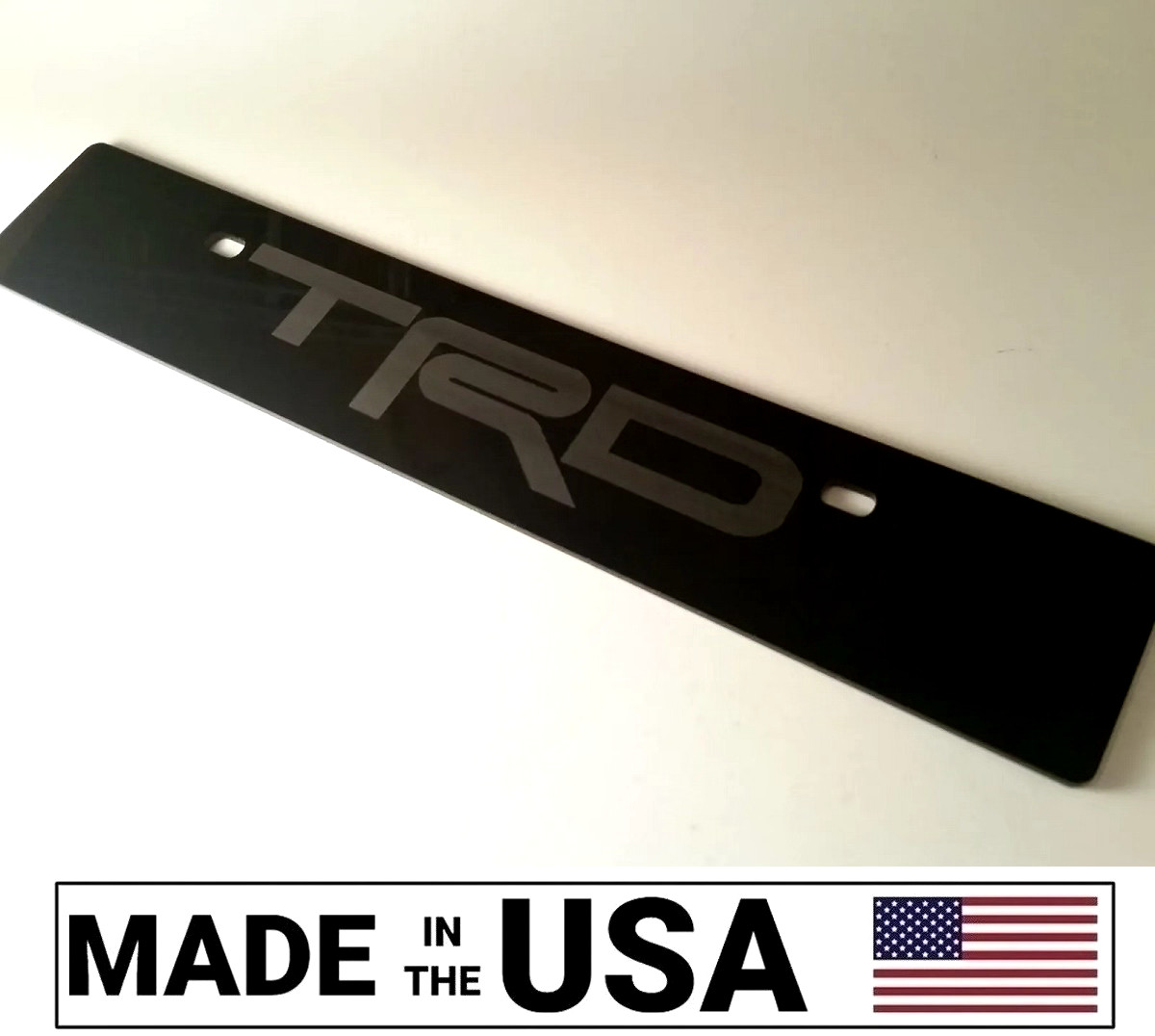 StreetRays Black Front License Plate Delete fits Toyota Full Laser Engraved Logo
