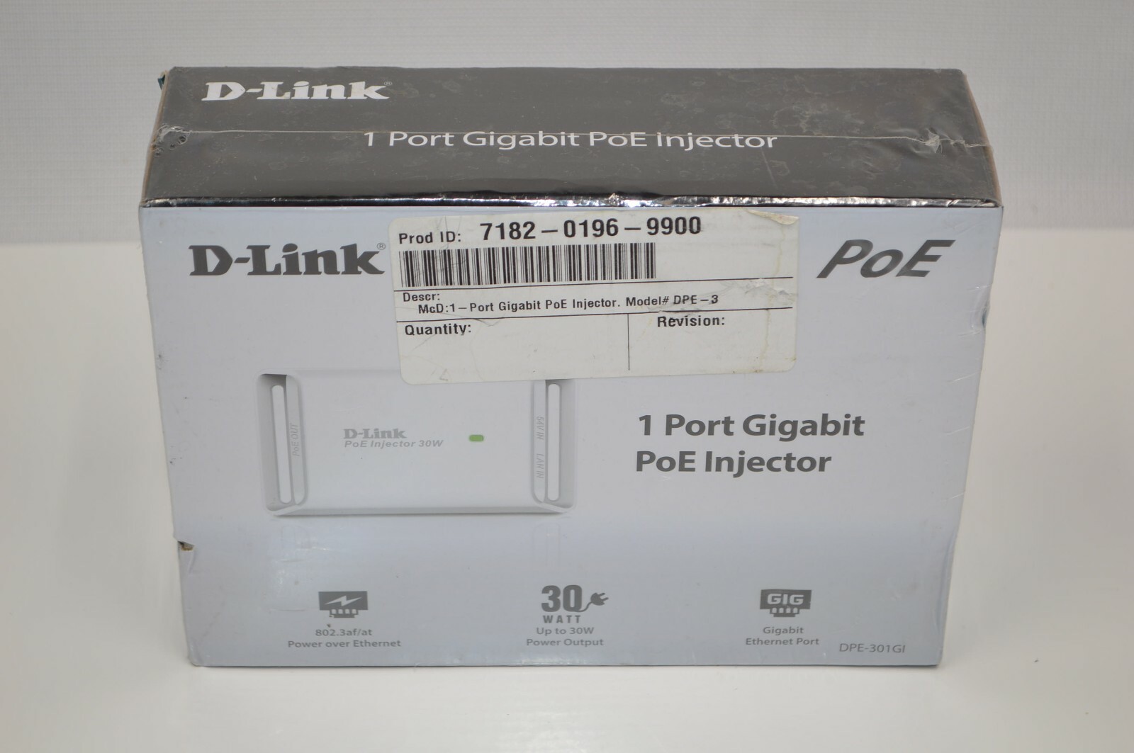 Brand NEW Sealed D-Link DPE-301GI 1-Port Gigabit PoE Injector