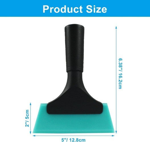 2 Pcs Small Squeegee 5 Inch, Rubber Blade Window Tint Squeeg Color: Light Blue