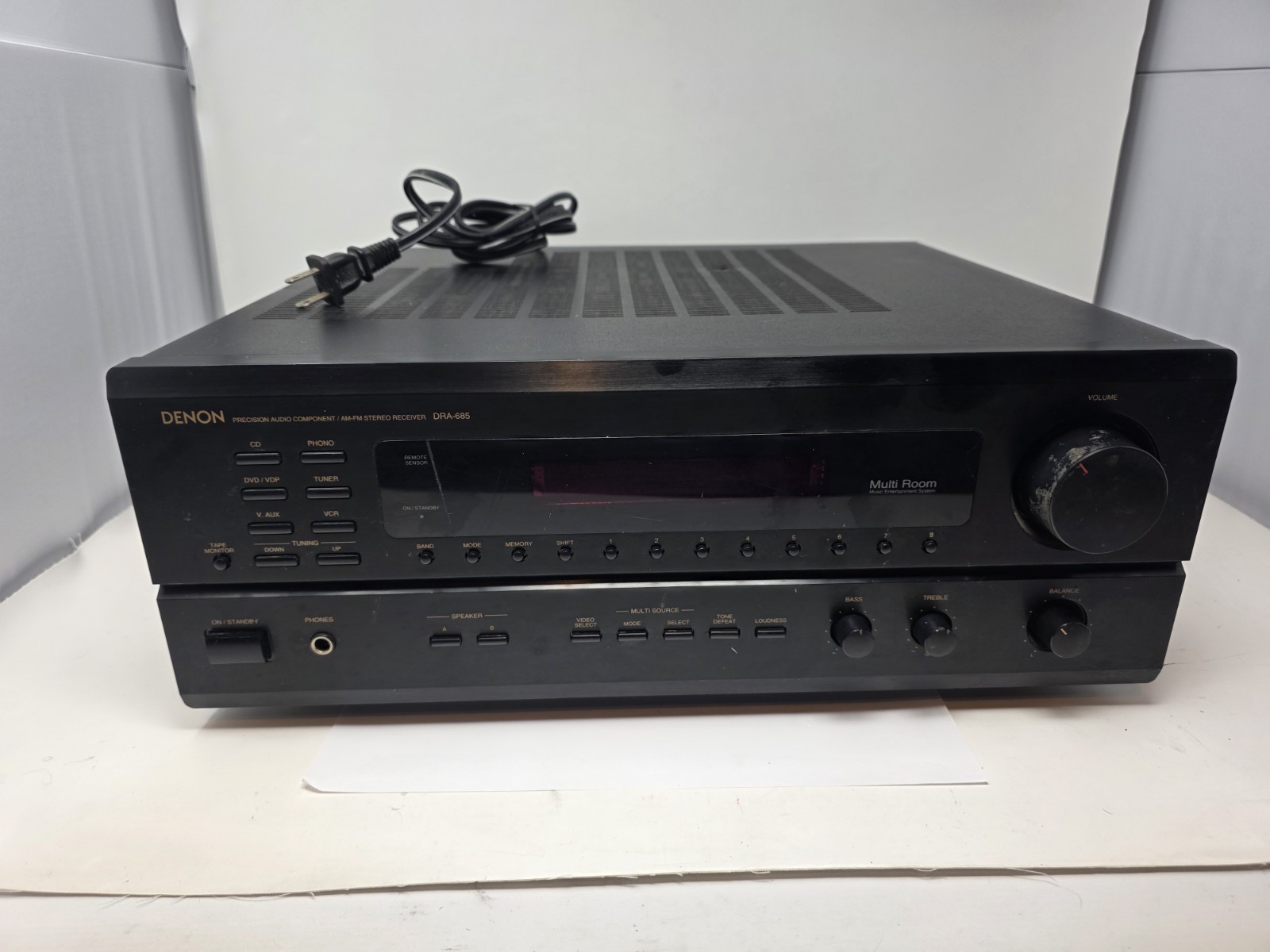 Denon DRA-685 AM/FM Stereo Receiver Powers On Protection Parts Repair