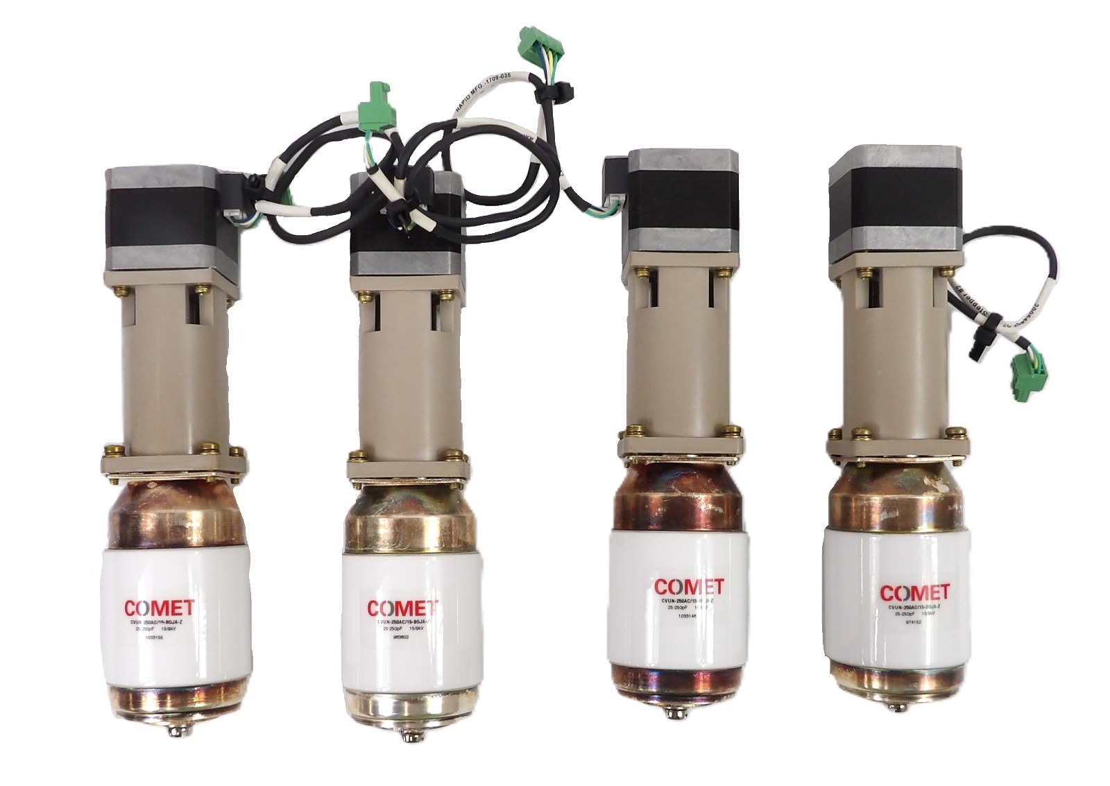 Comet CVUN-250AC/15-BGJA-Z RF Variable Vacuum Capacitor Lot of 4 Working
