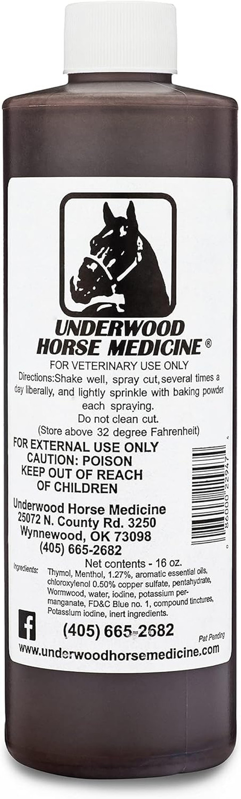 Underwood Topical Horse Care Wound Spray - 16Oz Refill Horse Wound Care Horse Es