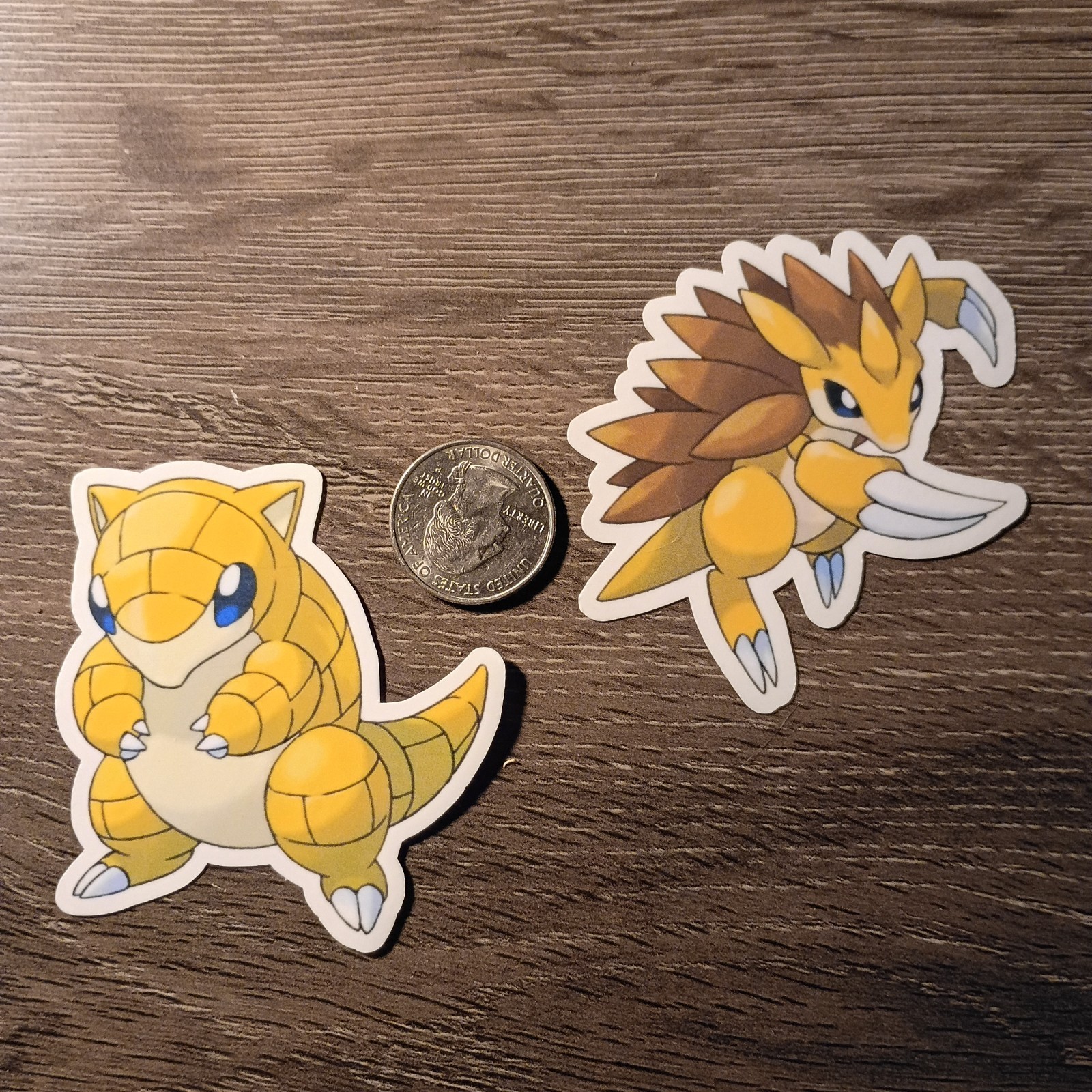 Sandshrew, Sandslash Stickers - Vinyl, Waterproof, Die-cut - Gen 3 Artwork