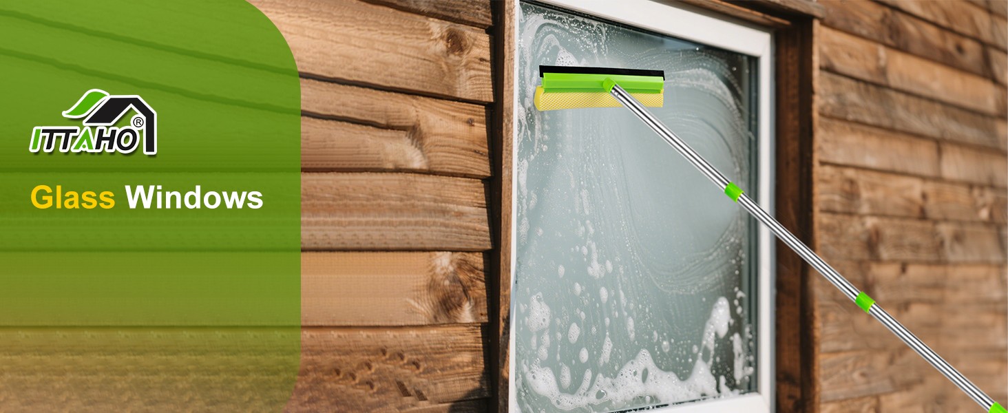 Window Squeegee, Squeegee for Window Cleaning, 2 in 1 Squeegee Window Cleaner