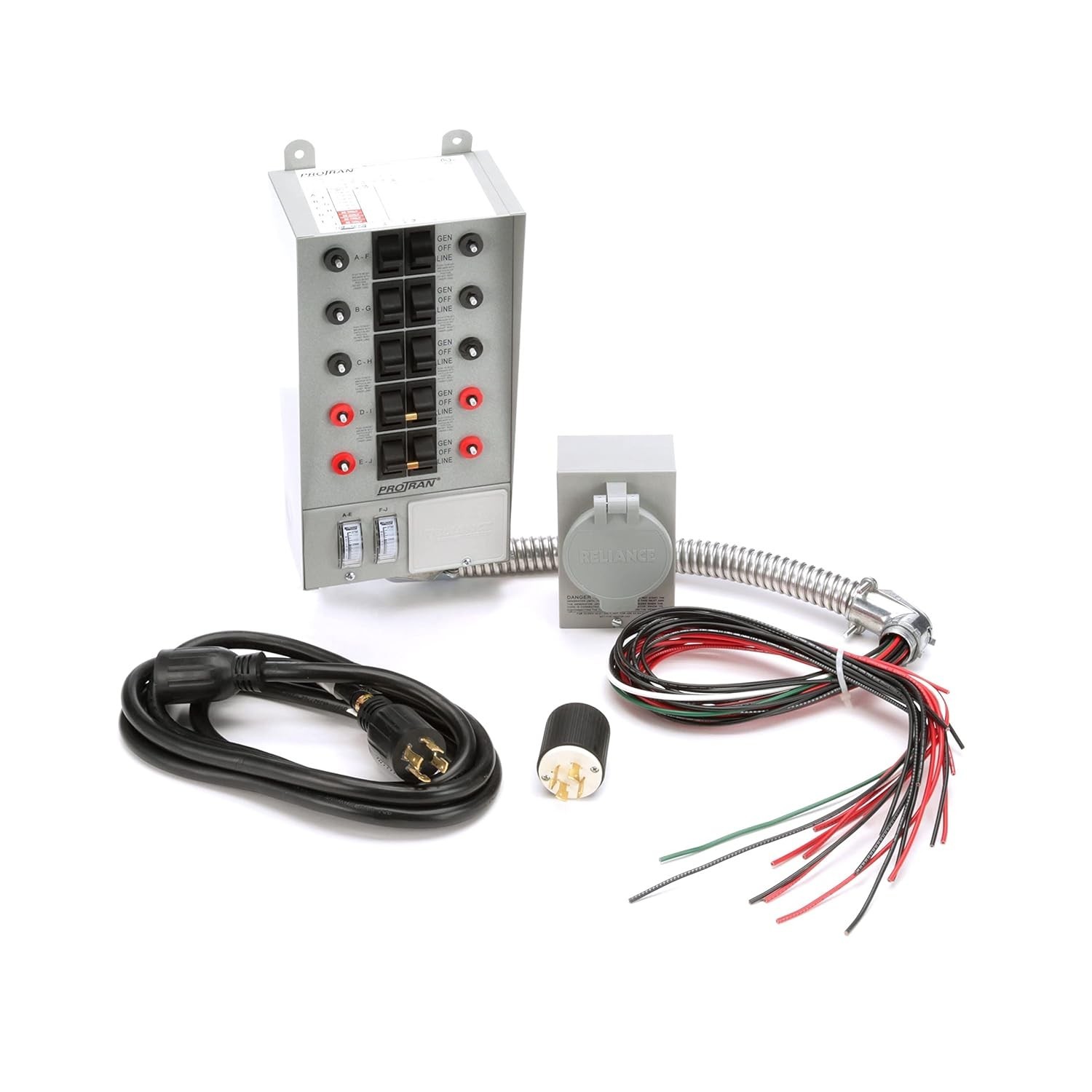 Gray 10-Circuit 30 Amp Generator Transfer Switch Kit - Complete Installation Set