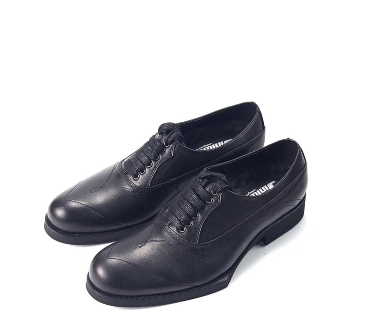 Mens British Fashion Formal Business Pump Black Leather Lace Up Block Heel Shoes