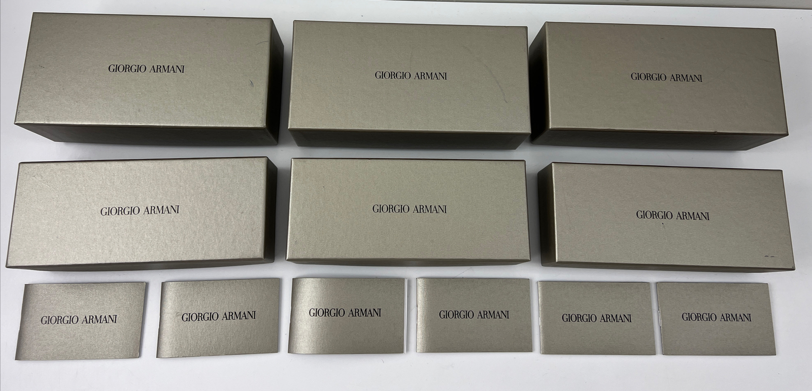 LOT Of  (6) GIORGIO ARMANI EYEGLASS / SUNGLASS BOXES With COA Booklets