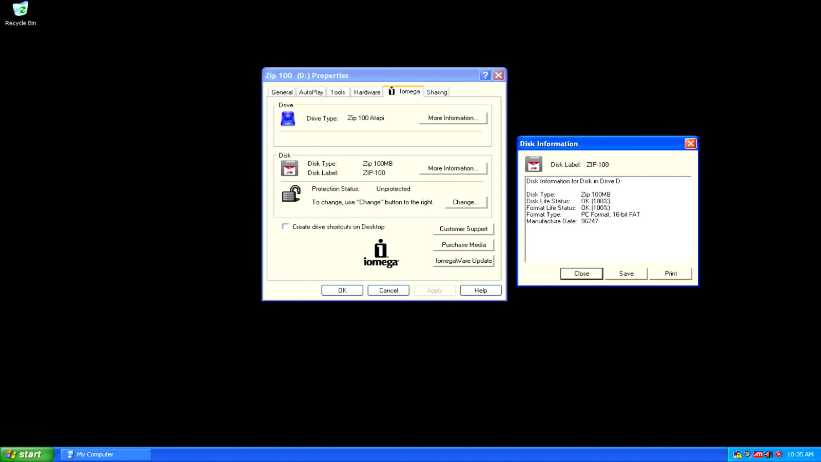 Panasonic JU-811T111 Internal Zip 100 Drive | ATAPI IDE | Translucent Black Face