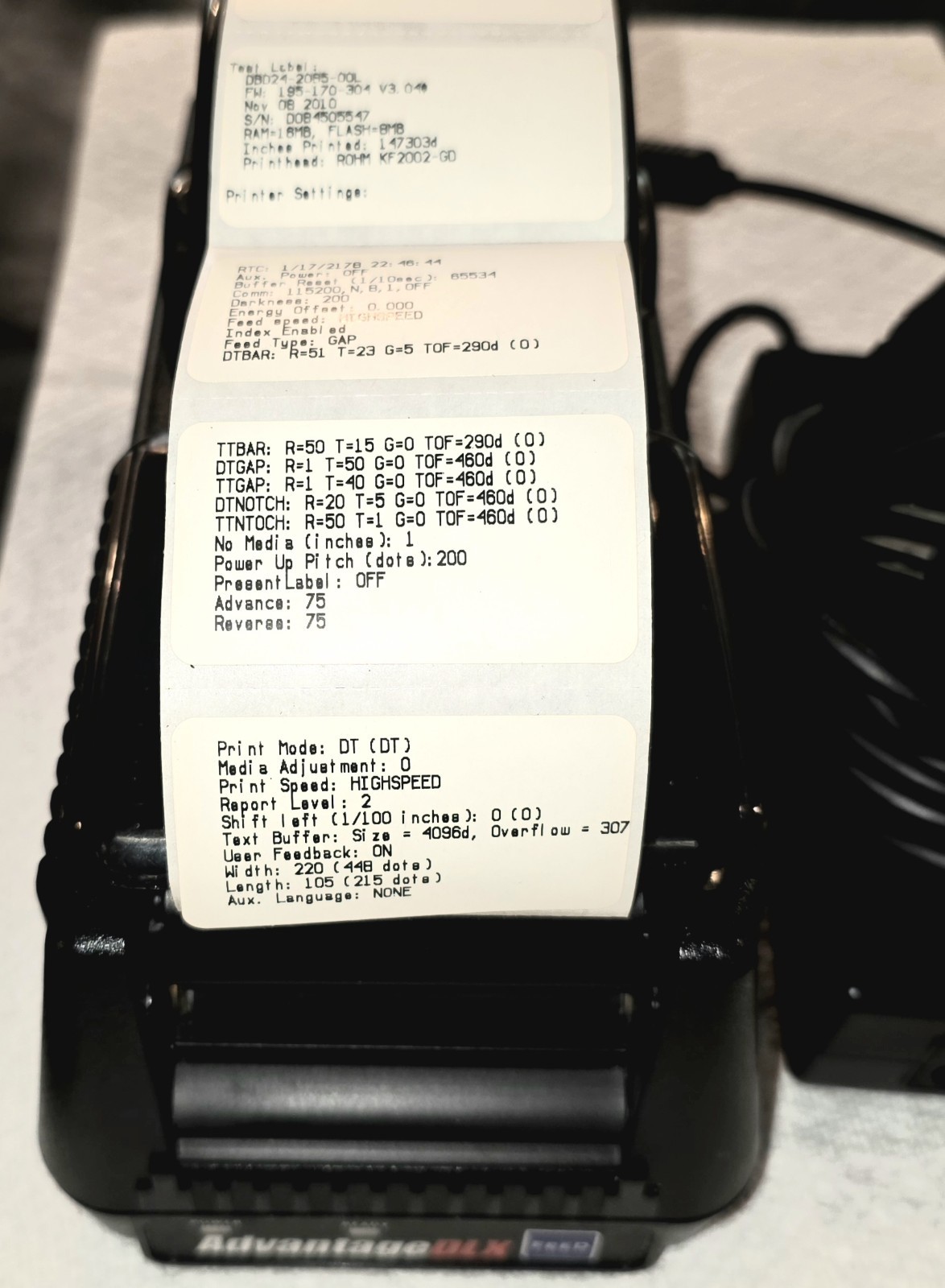 Cognitive Solutions Advantage DLX Direct Thermal Barcode Printer DBD24-2085-00L