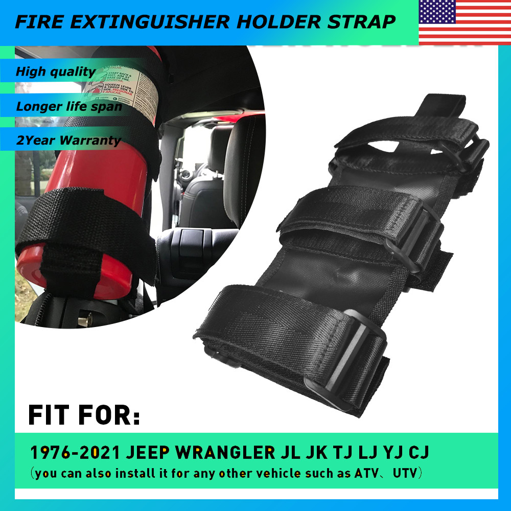 1pc Fire Extinguisher Holder for 1976-2021 Jeep Wrangler Black Mount Bracket New