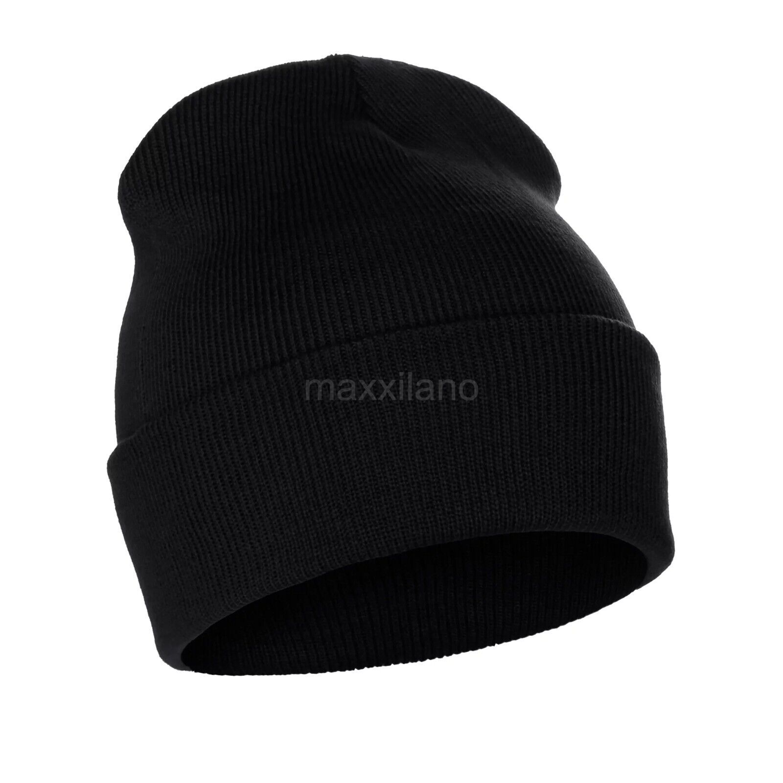 Beanie Hat Men Ribbed Solid Long Knit Ski Cap Warm Skull Winter Cuff Hats