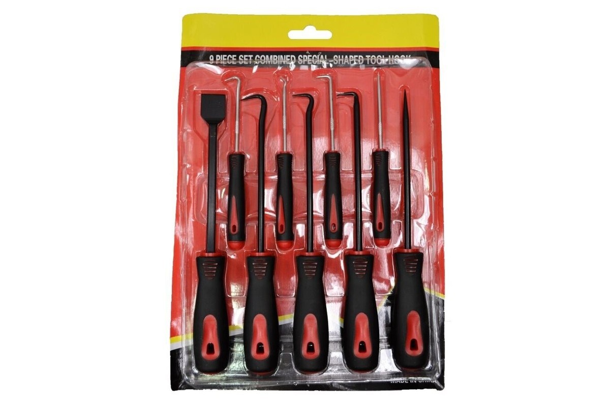 9pcs Scraper Hook and Pick Set Car Removal Tools O Rings Seals Rubber Handle