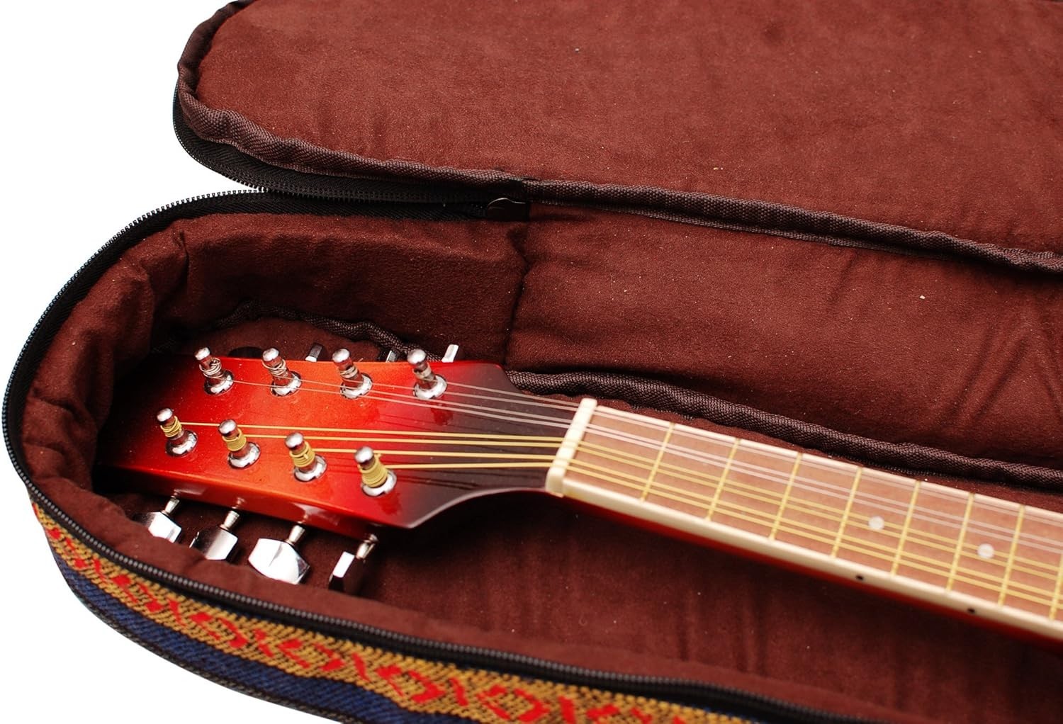 Full-Size Mandolin Gig Bag with Padded Cotton Shell and Multiple Storage Pockets