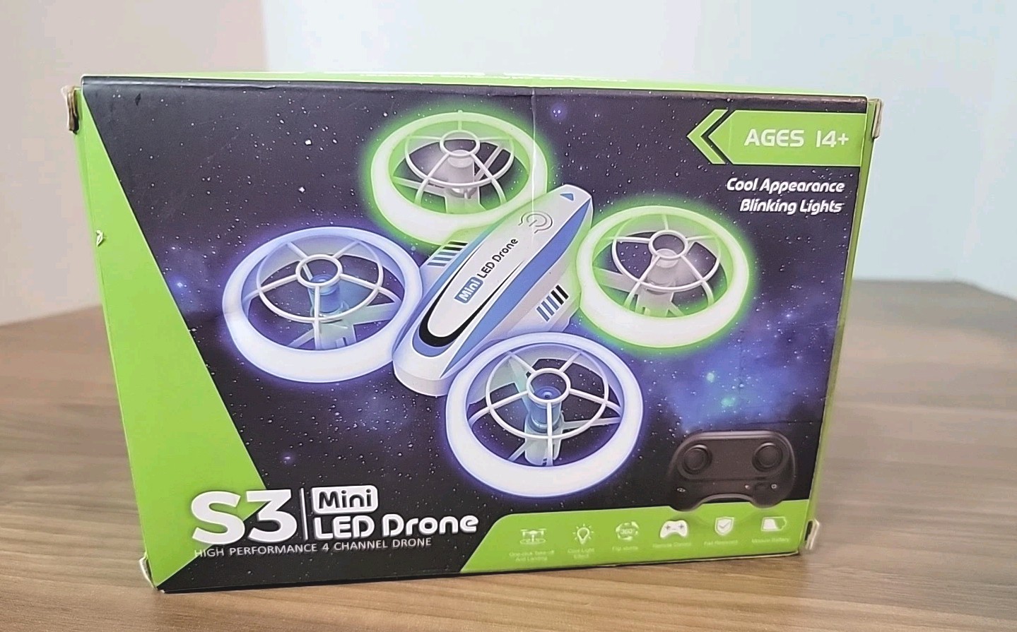 S3 LED Mini Drone RC Quadcopter w/ remote Tested