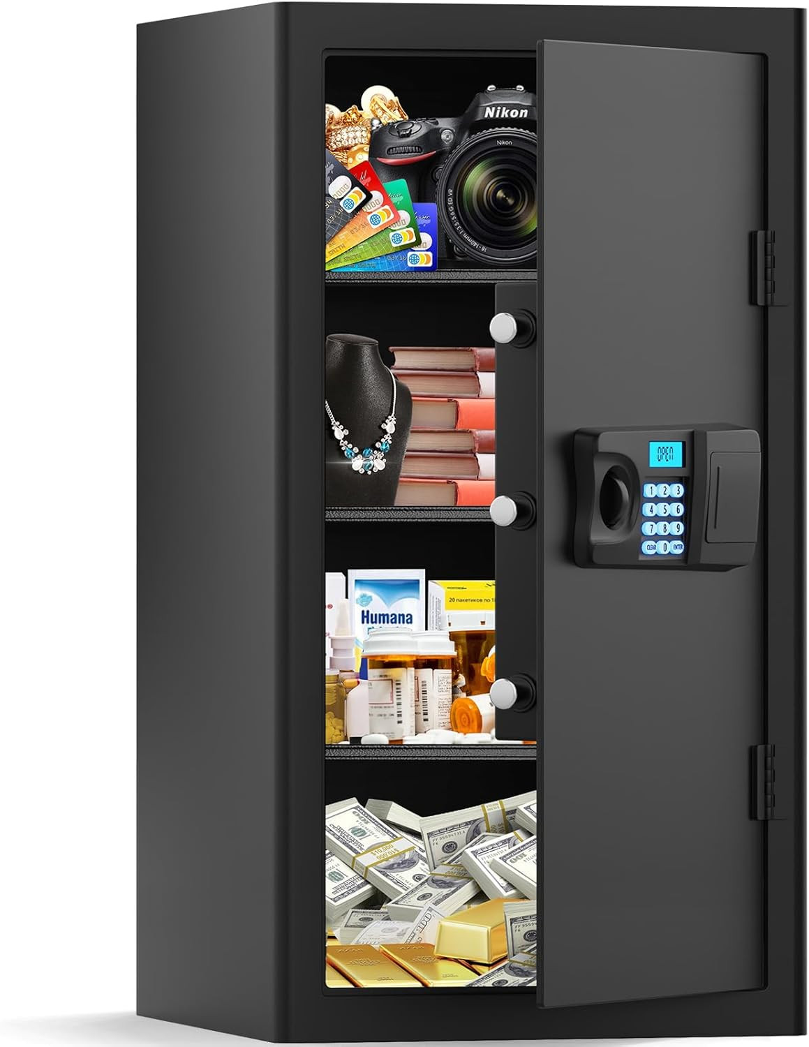 6.0 Cuft Large Home Safe Fireproof Waterproof, Anti-Theft Fireproof Safe Box wit