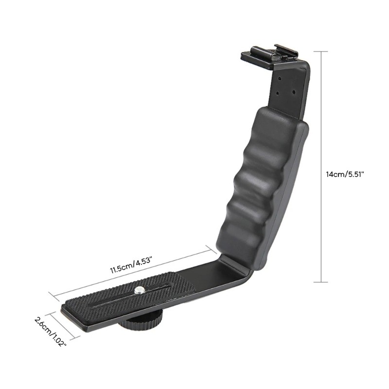 Practical Flash Camera Grip L Bracket Holder Cold Shoe Mount DSLR Holder