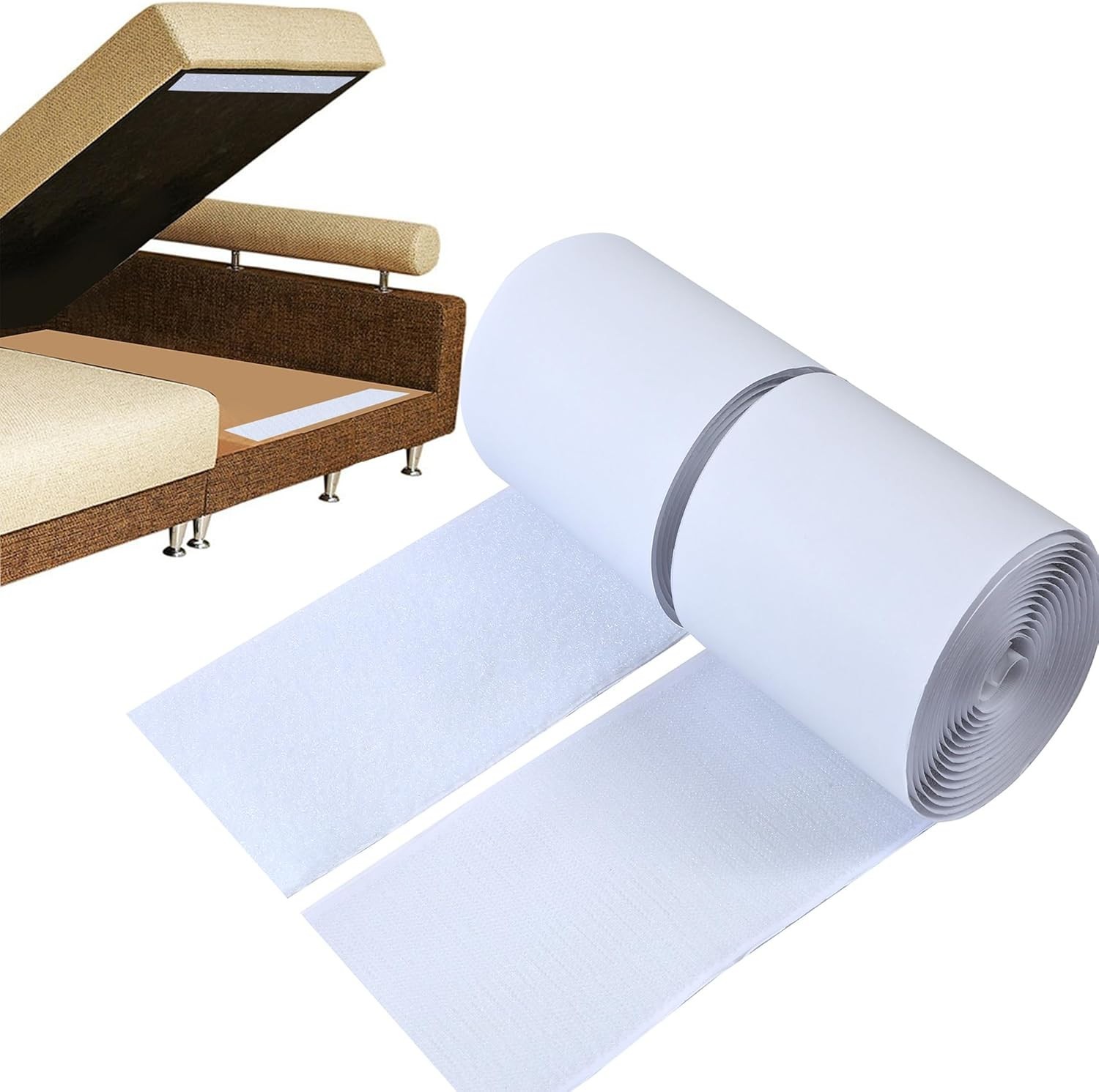 4 Inch Wide Hook and Loop Tape with Adhesive, Nylon Self Adhesive Heavy Duty ...