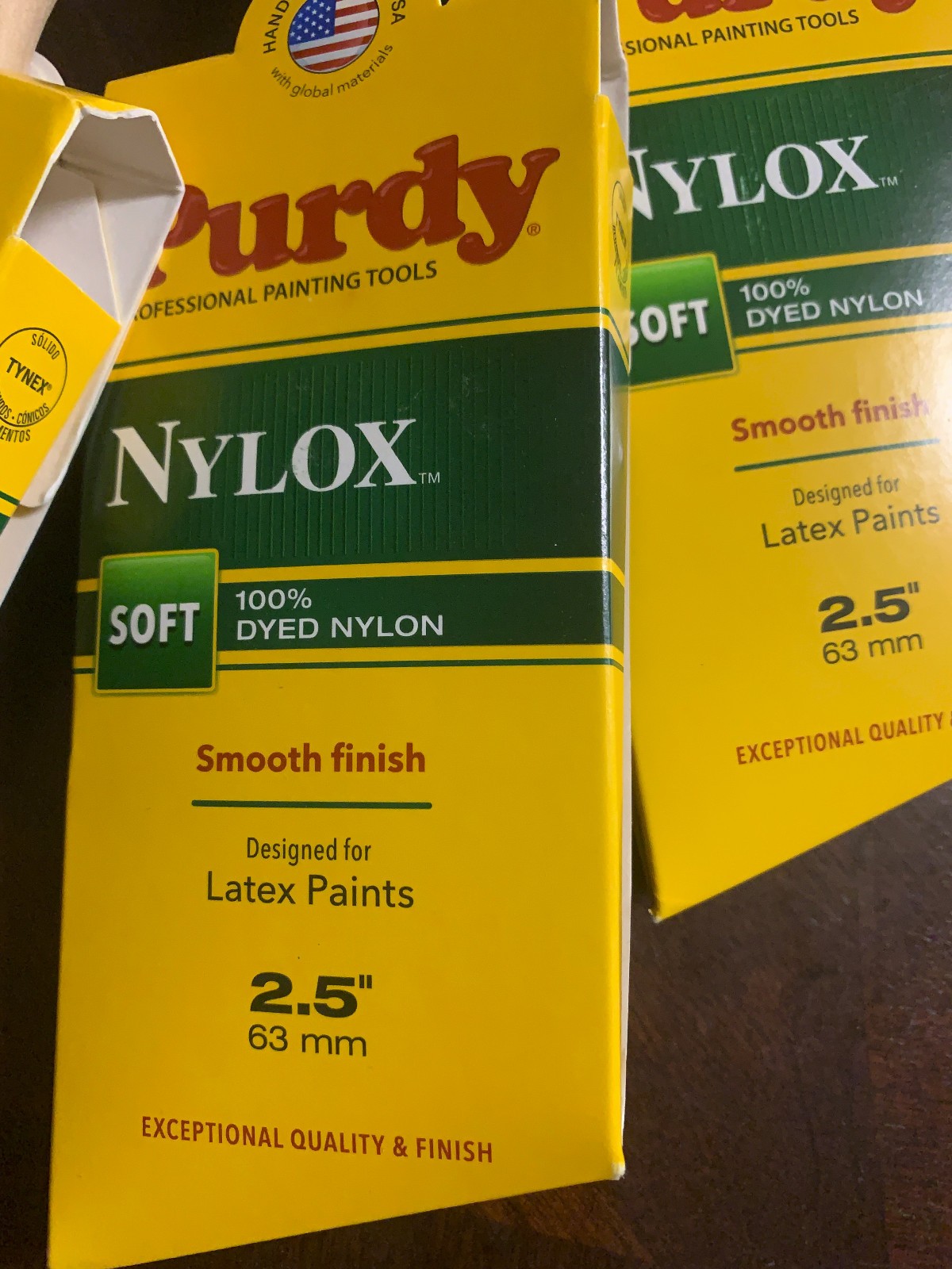 3 Genuine Purdy Nylox Smooth Finish Glide Angular 2-1/2" Paint Brushes 144152225