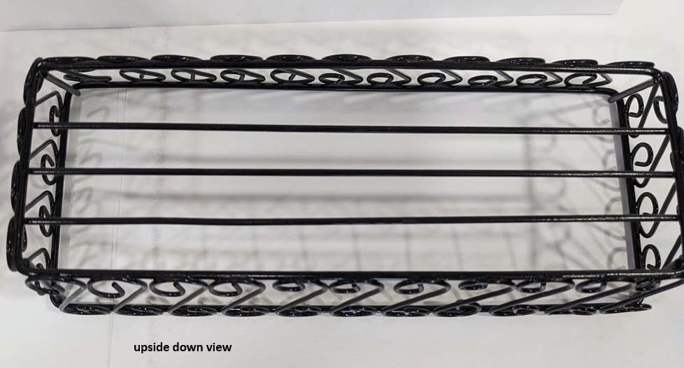Storage Basket black wire ornate scroll design. FREE SHIPPING