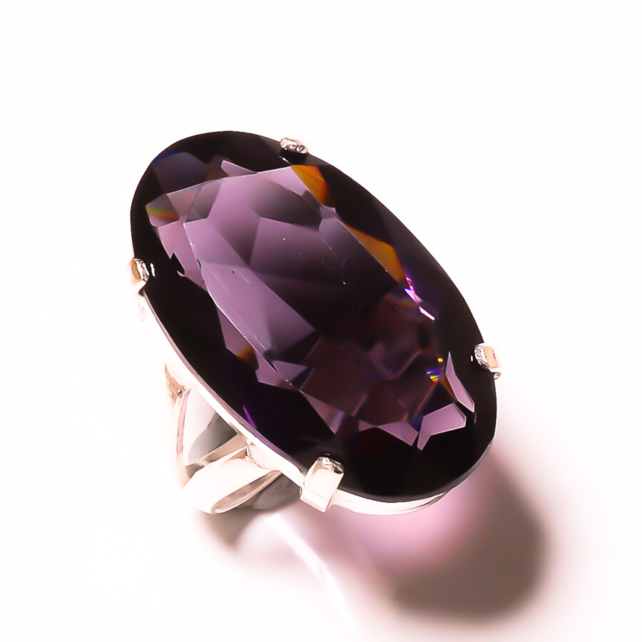 Valentine's Day Amethyst Gemstone 925 Sterling Silver Handmade Ring All Size