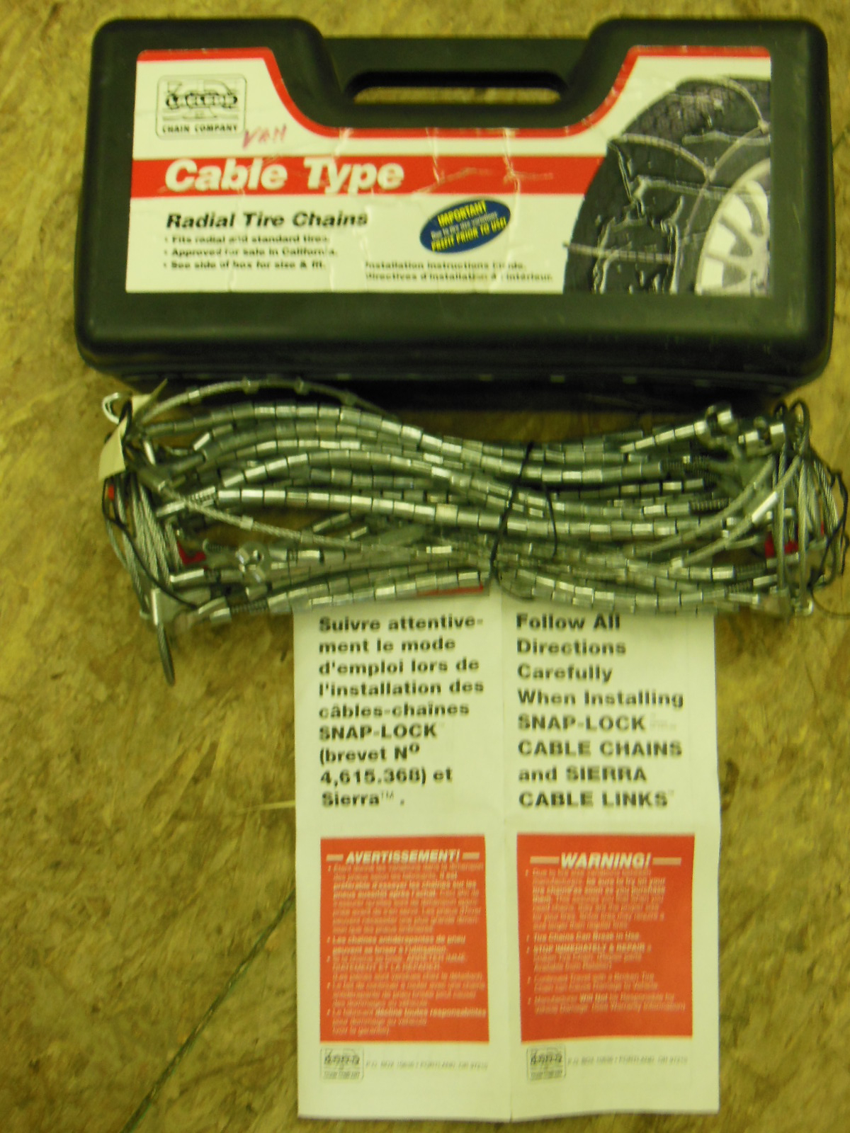 Tire Snow Chains, stock #1038 - Never Used cross cable for LT Truck / SUV / Van