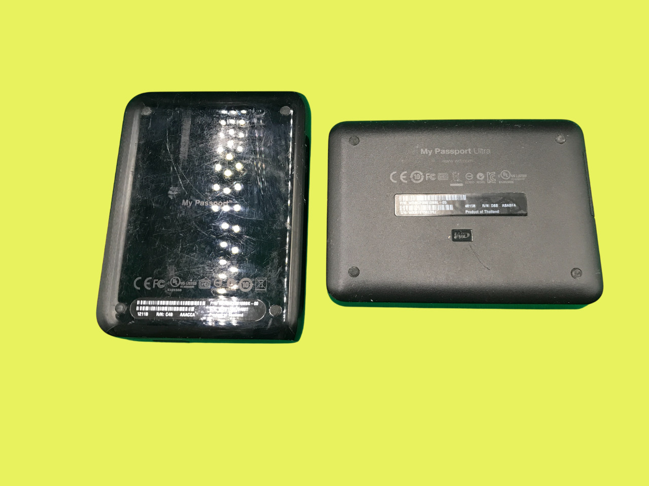 2x WD Western Digital 1TB USB 3.0 External Hard Drives Working With Cables Used