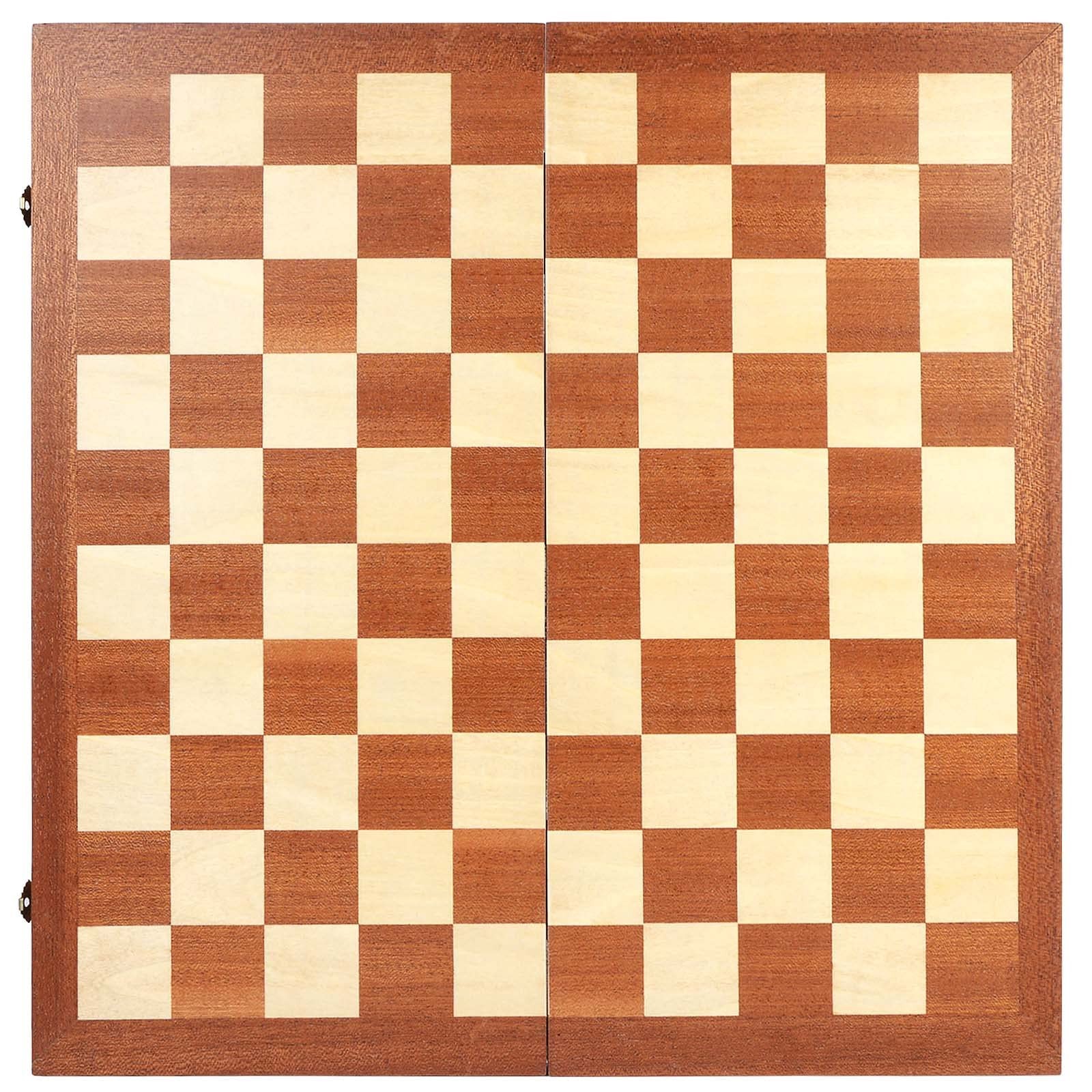 15inch Checkers Folding Wooden Game Set, 100 Square Checkerboard Internationa...