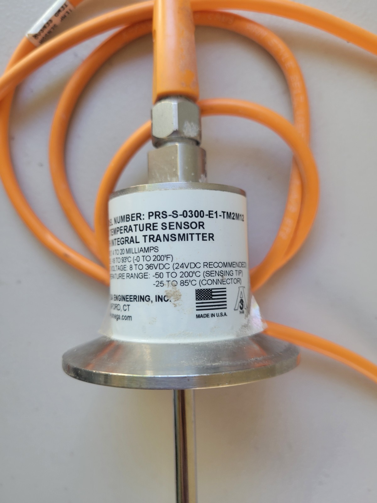 OMEGA PRS-3-100-A-S-0300-E1-M12 RTD Temperature Sensor