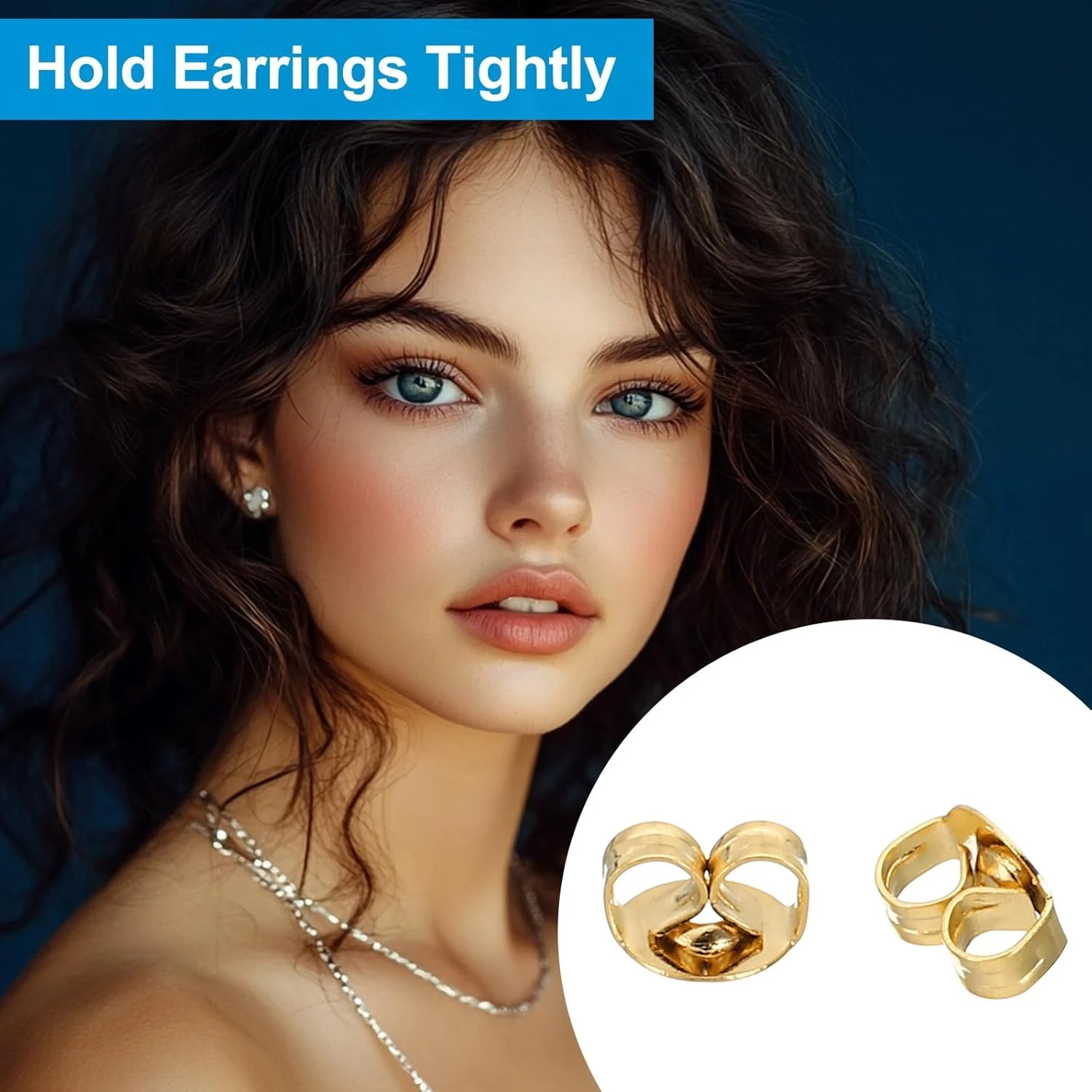 8 Pcs 14K Gold Earring Backs Replacement Ear Locking for Stud Earrings Heavy Dr