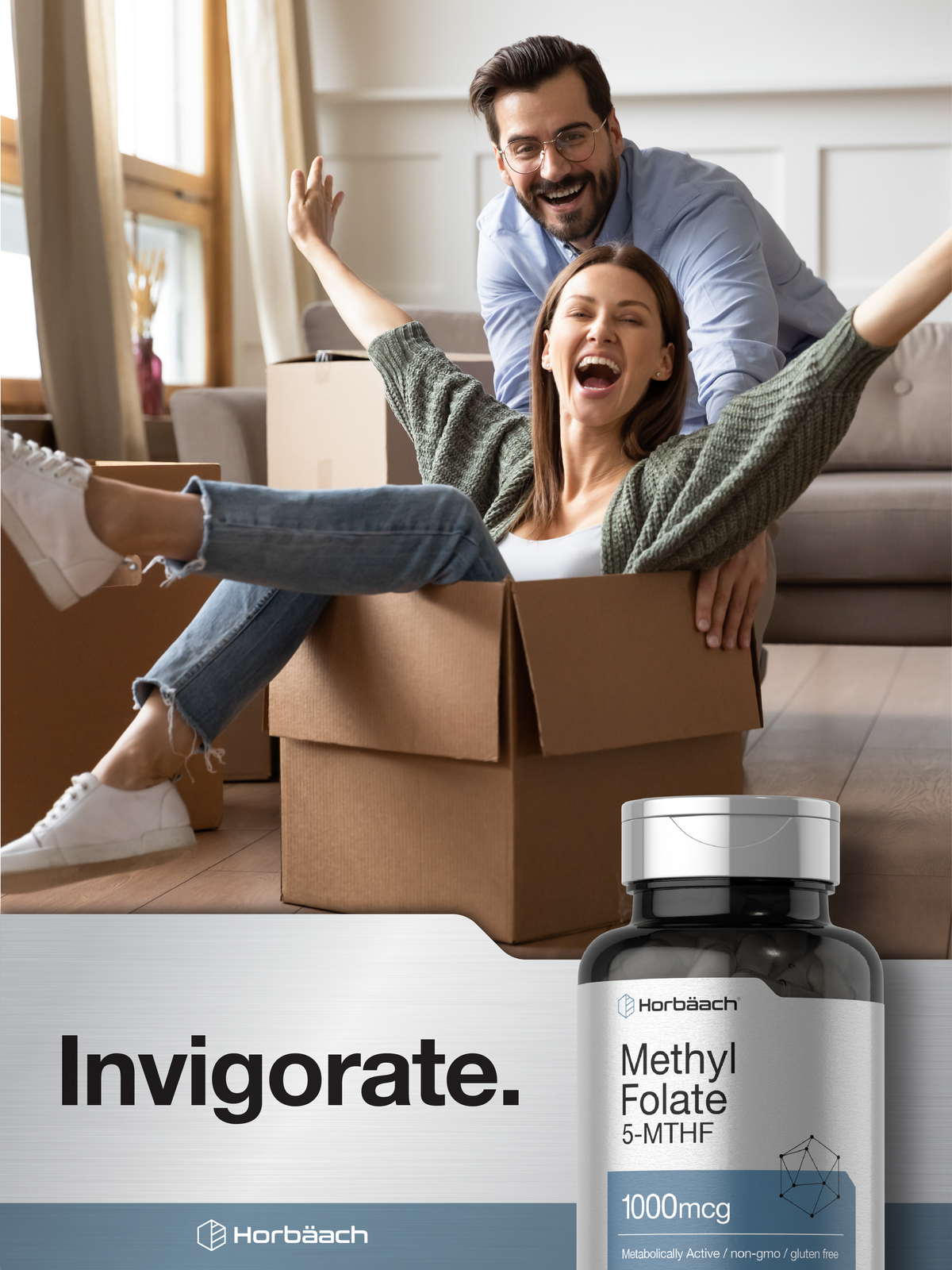 Methyl Folate 1000 mcg | 200 Capsules | 5-MTHF | Methylfolate | by Horbaach
