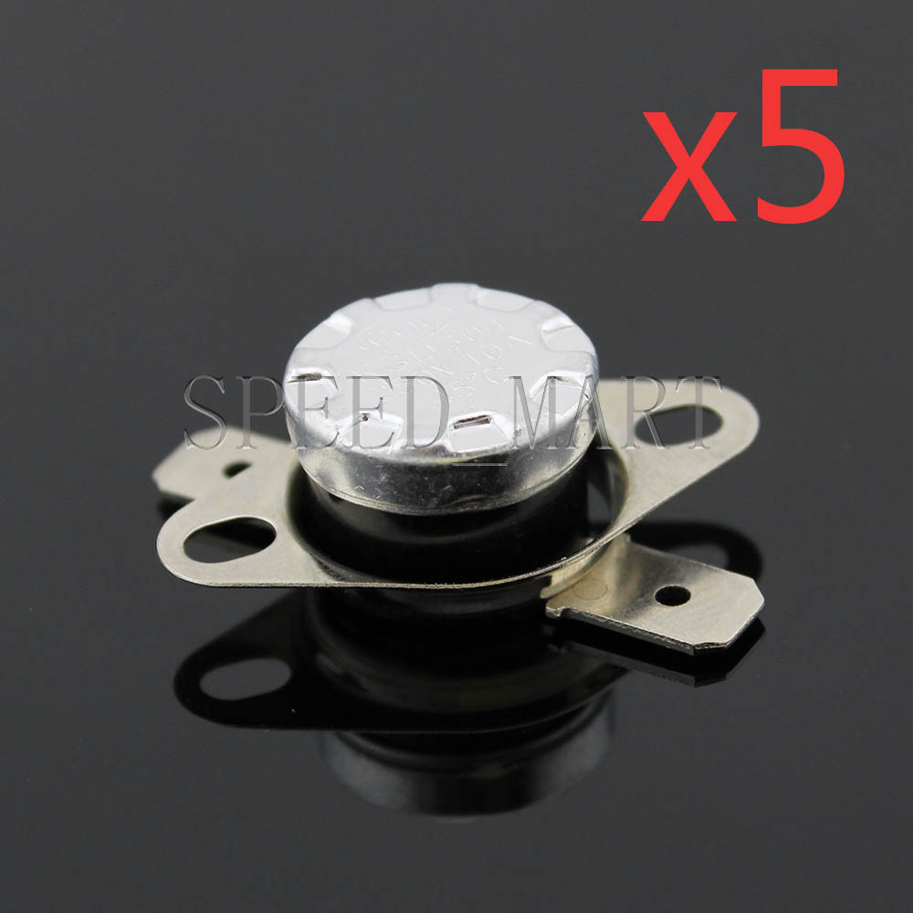 5 pcs Temperature Switch Control Sensor Thermal Thermostat 75°C N.C. KSD301
