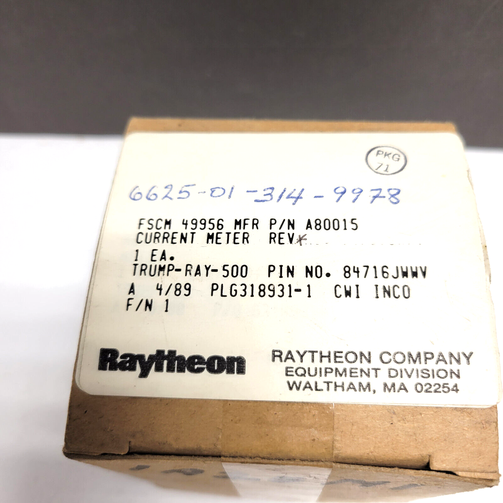 6625-01-314-9978 Ammeter A80015