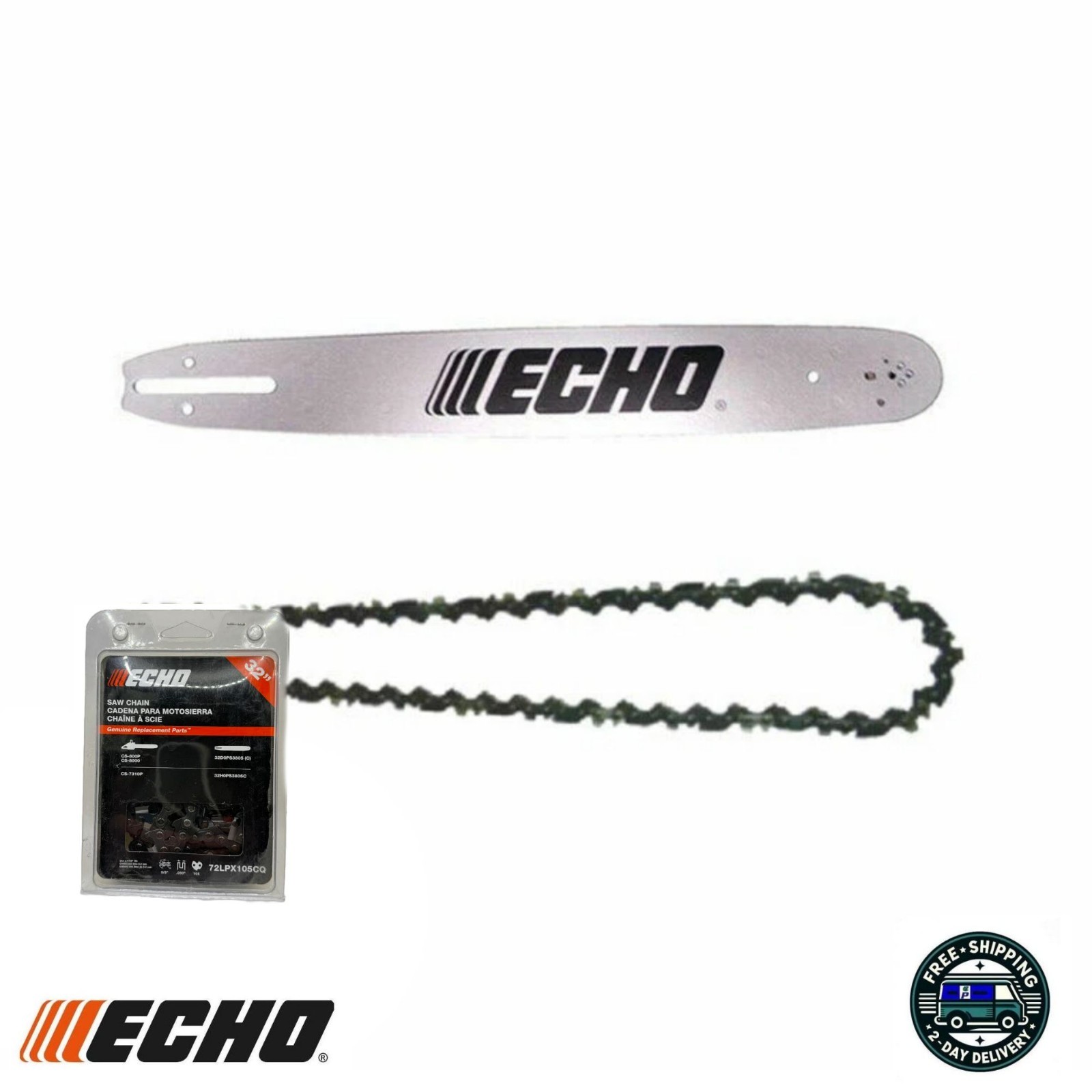 Echo 32" Bar & Chain Combo Kit 32D0PS3805C 72LPX105CQ Fits CS-800P CS-7310P