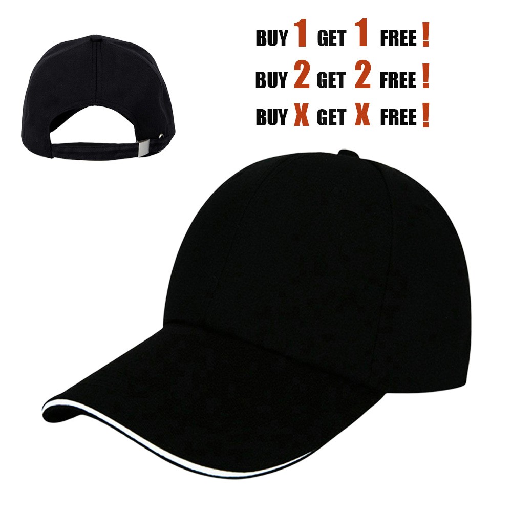 Black Solid Plain Baseball Cap Trucker Hat For Boy Girl Men Women Adjustable