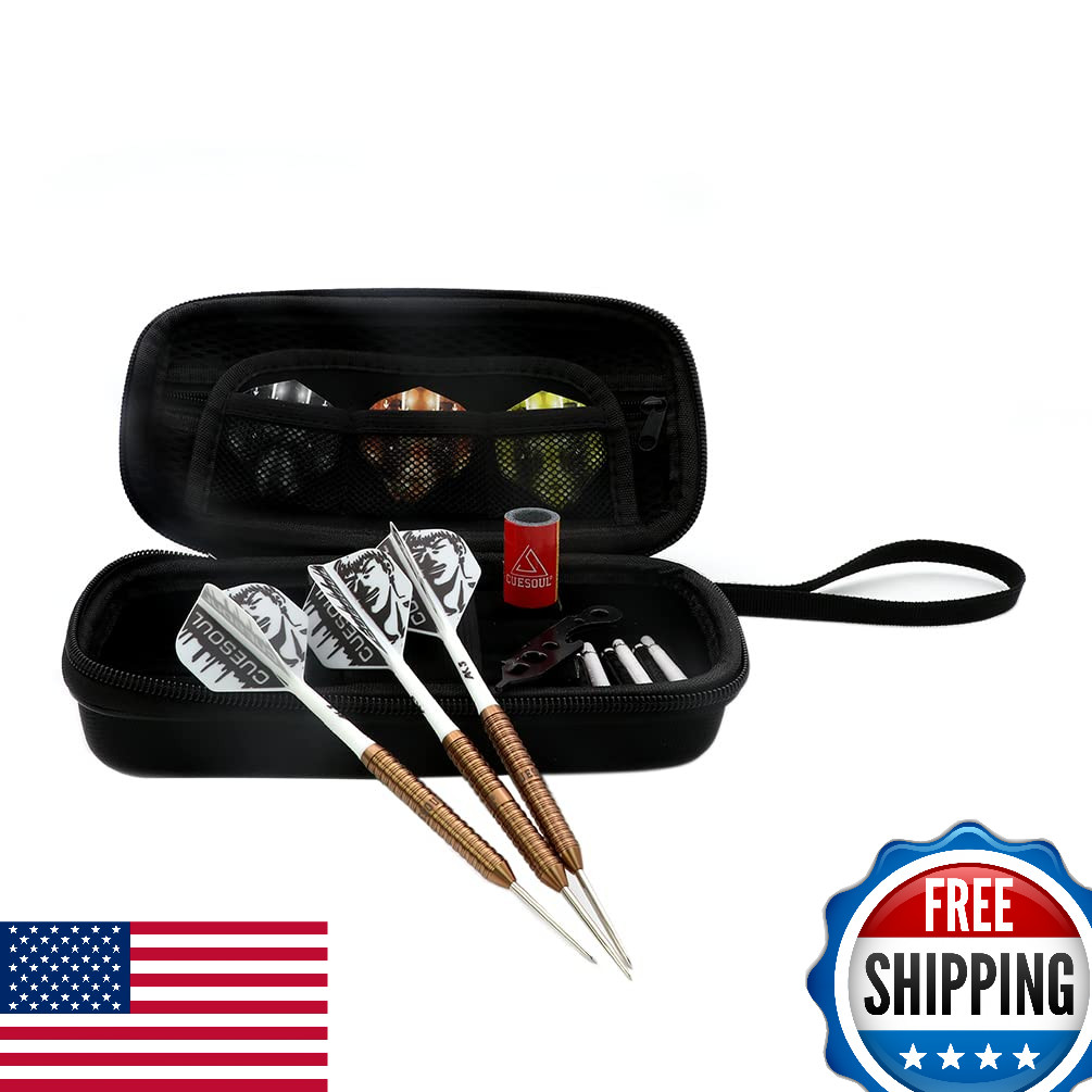 CUESOUL Big Beast 90% 26g Gold Rose Steel Tip Tungsten Darts Set w/ Case
