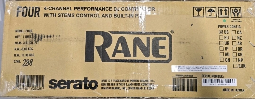 Rane Four Advanced Four-Channel Stems DJ Controller Mixer Sistem Serato- Black