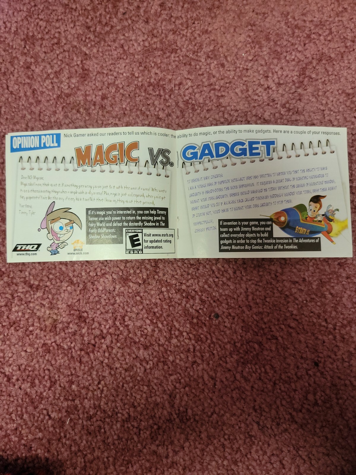Nick Gamer Magazine THQ Mini Insert Only #104352