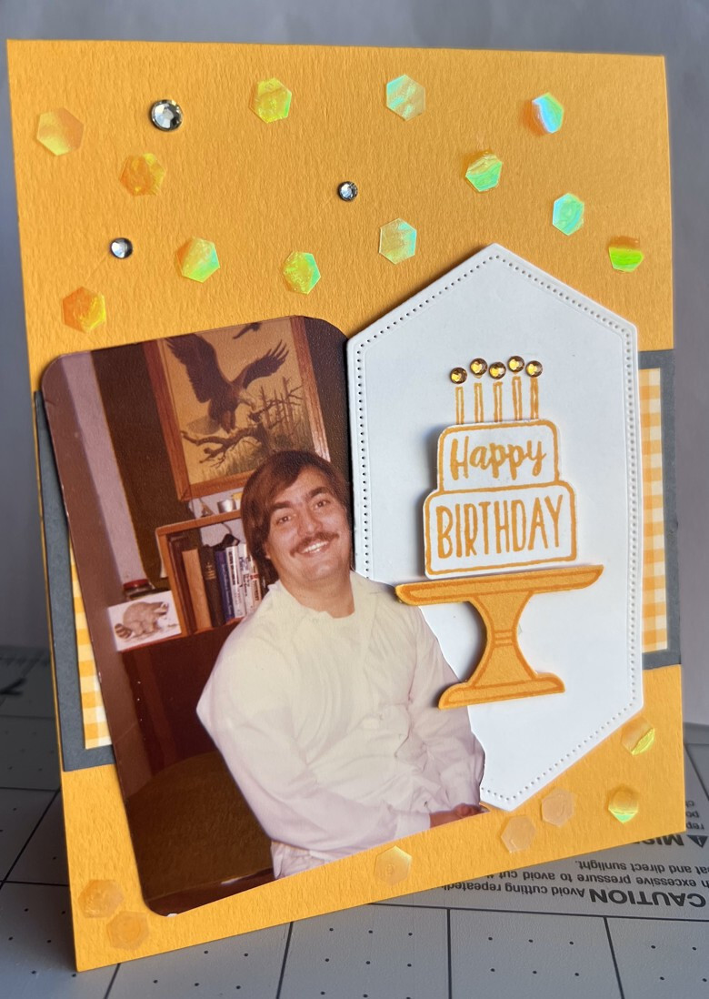 Happy Birthday Vintage Photograph Art Greeting Card Man Dad Brother Smile (S)