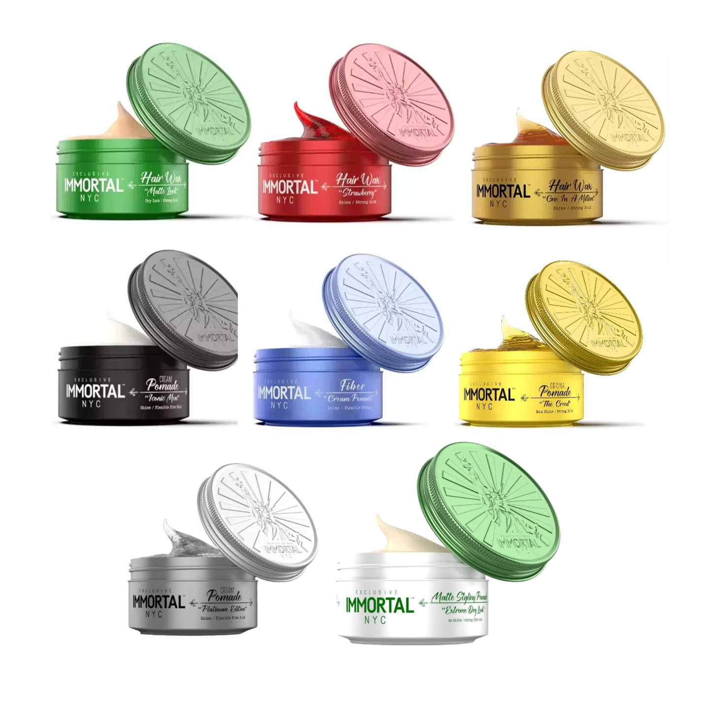 Immortal NYC Hair Wax/Pomade 5oz/150ml ea. SELECT YOUR WAX