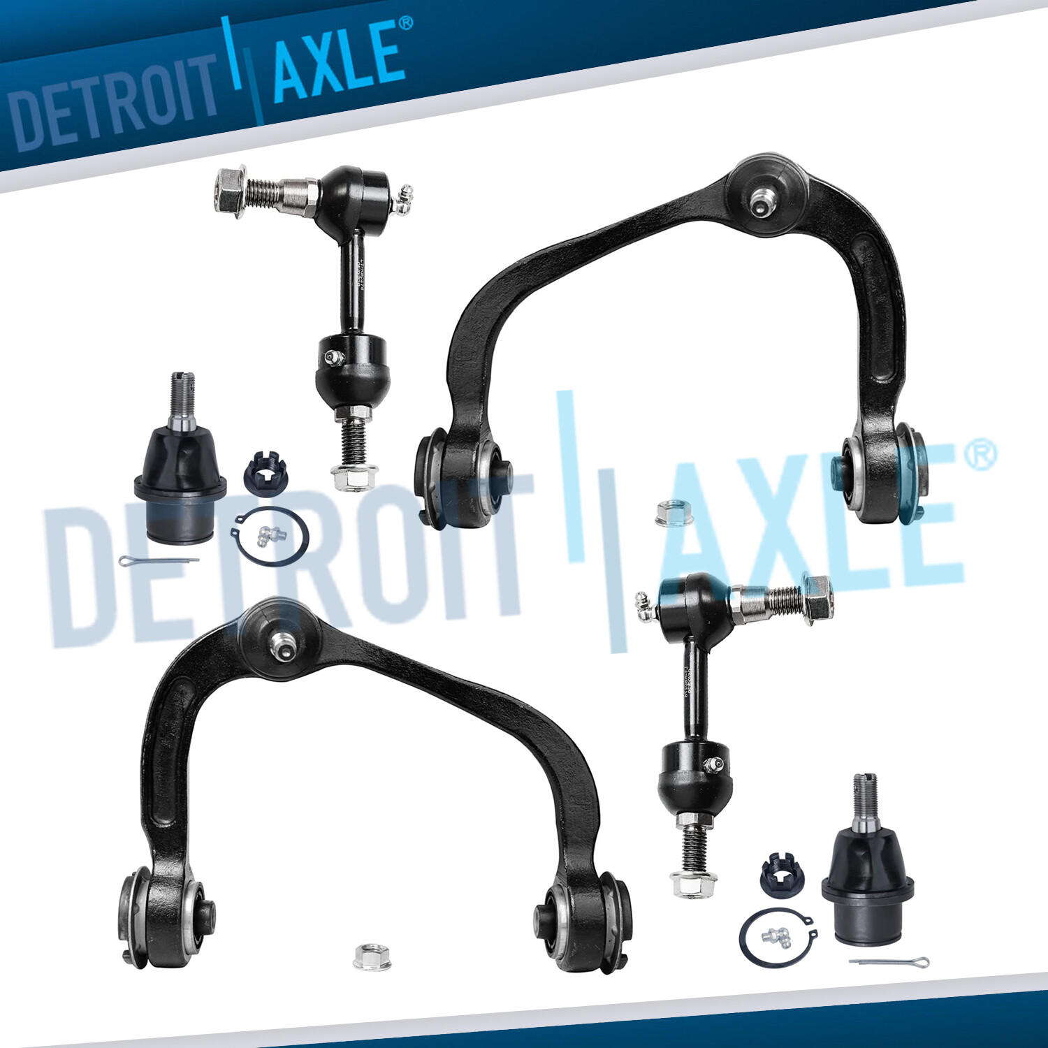 2WD Front Upper Control Arms Ball Joints Sway Bars Kit for 2004 2005 Ford F-150