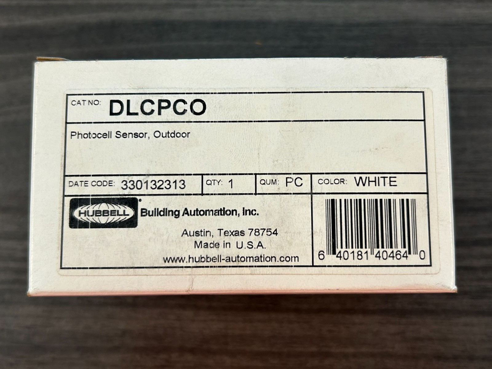 Hubbell DLCPCO Photocell Sensor, Outdoor, White