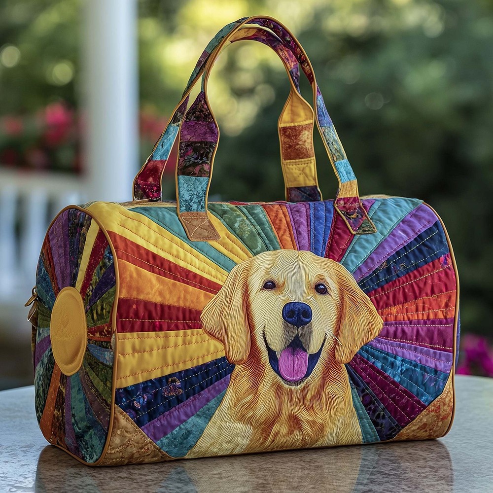 Quilted Embroidery Travel Duffel Bag Handbag Multi-use Sport Gym Luggage Bag 37
