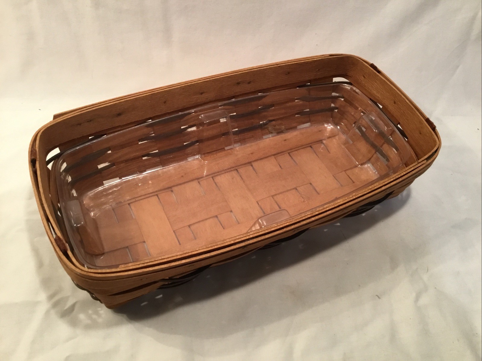 Longaberger Bread Basket 1994 Large Rectangle 14" L w/ Protector