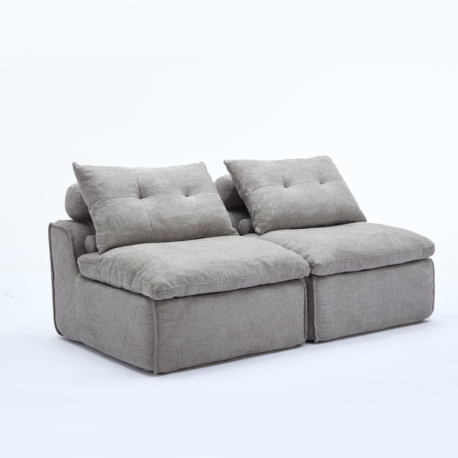 [NEW ARRIVED] [VIDEO PROVIDED]Modular Sofa,No Armrests,At will DIY, Chenille Fab