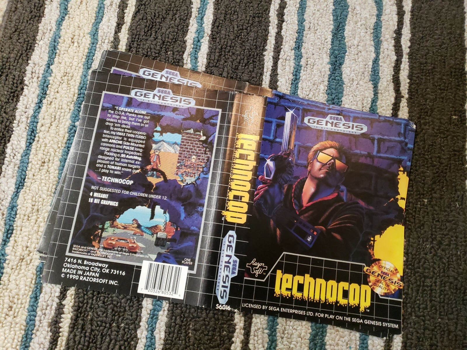 BOX ART ONLY Technocop Techno Cop Original Sega Genesis Case Sleeve