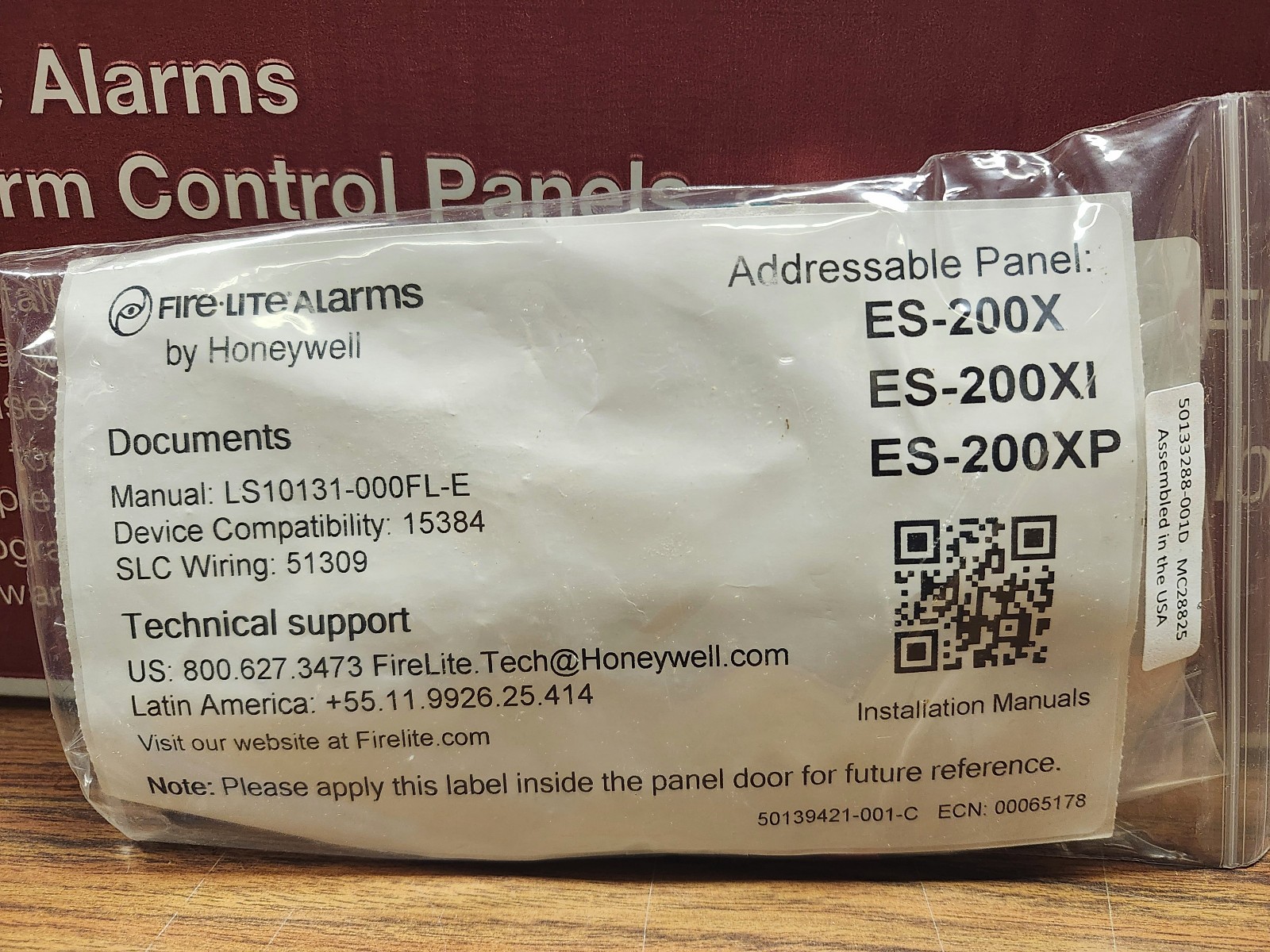 #50133288-001, Fire-Lite Hardware Kit for the ES200X panels. Bag of Parts.